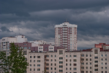 Image showing gray clouds over the urban landscape