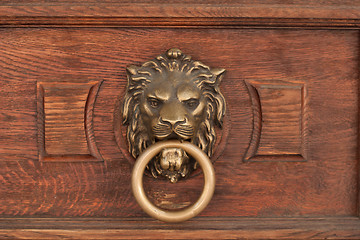 Image showing bas-relief of a lion's head with a ring in its mouth