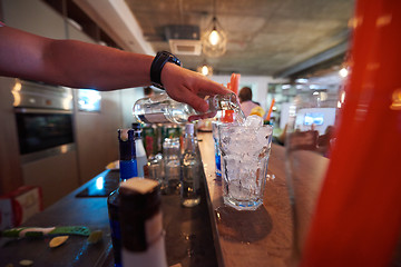 Image showing barman prepare fresh coctail drink