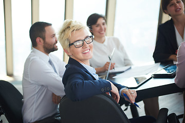 Image showing blonde business woman on meeting