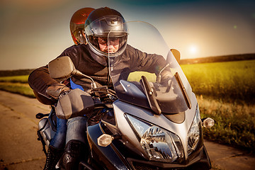 Image showing Bikers on the road