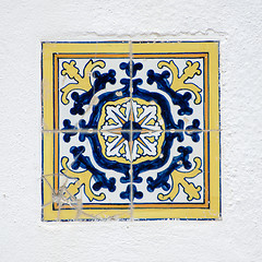 Image showing Traditional Portuguese glazed tiles