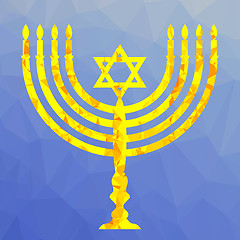 Image showing Yellow Mosaic Menorah