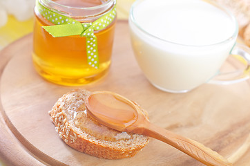 Image showing honey and bread