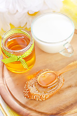 Image showing honey and bread