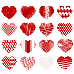 Image showing Set of Red Hearts