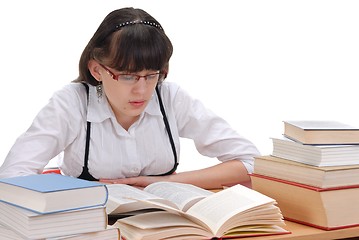 Image showing Schoolgirl Reading Book