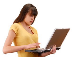 Image showing Girl with Computer