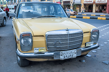 Image showing Old vehicle parking on Sheraton street. Hurghada, Egypt