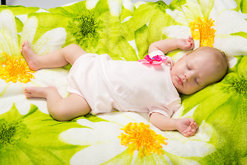 Image showing Sleeping two-month girl