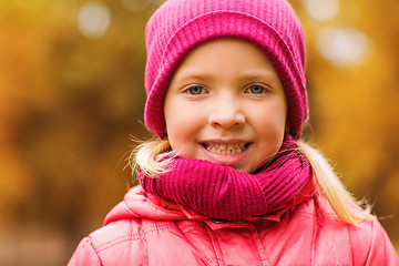 Image showing happy beautiful little girl portrait outdoors