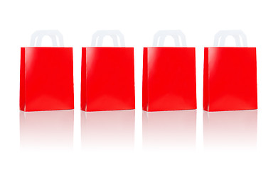 Image showing many blank red shopping bags