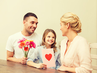 Image showing happy family celebrating mothers day