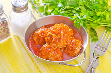 Image showing meat ball with tomato sauce