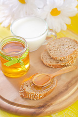 Image showing honey and bread