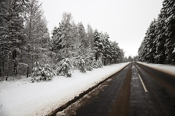 Image showing winter road   . country 