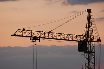 Image showing Construction. Sunset