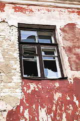 Image showing windows in an abandoned building  