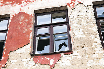 Image showing windows in an abandoned building  