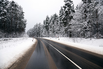 Image showing winter road . track.