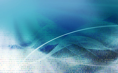 Image showing motion lines on blue blurred background