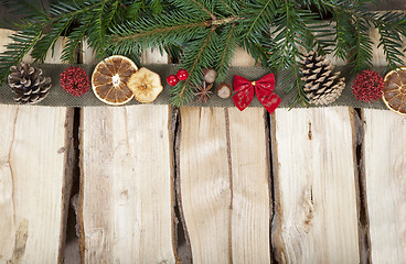 Image showing Christmas background with wood