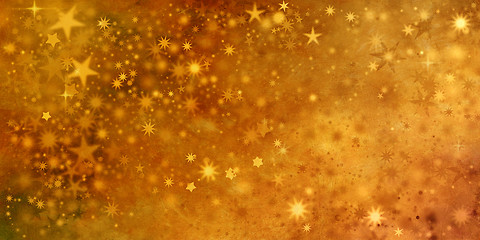 Image showing golden xmas stars in different shapes