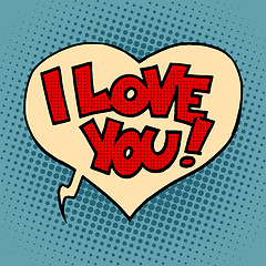 Image showing Comic bubble heart I love you