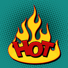 Image showing Hot flame silhouette comic text