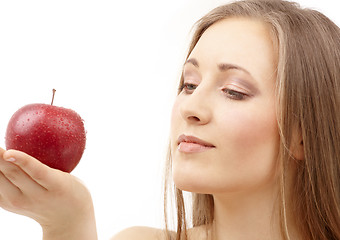 Image showing woman with apple
