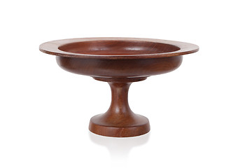 Image showing Wooden fruitbowl isolated 