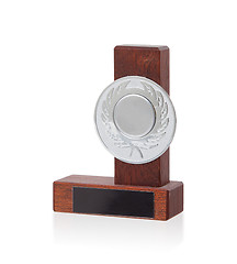 Image showing Isolated image of an od trophy made from wood