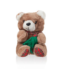 Image showing Teddy bear with scarf