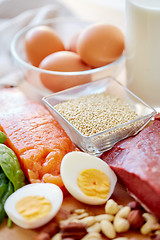 Image showing close up of different food items on table