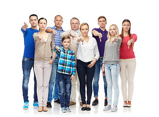 Image showing group of people giving thumbs down