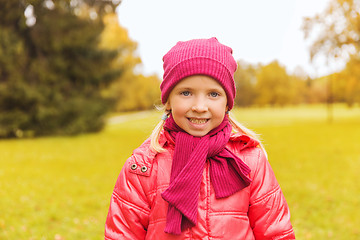 Image showing happy beautiful little girl portrait outdoors