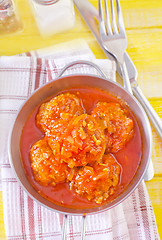 Image showing meat ball with tomato sauce