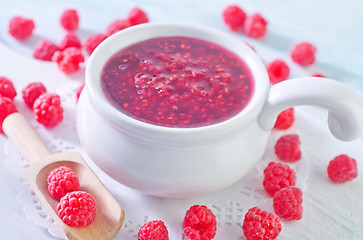 Image showing raspberry and jam