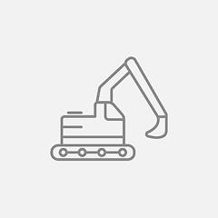 Image showing Excavator line icon.