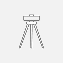 Image showing Theodolite on tripod line icon.