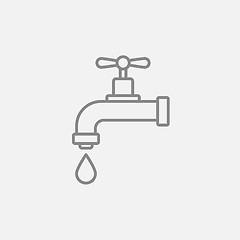 Image showing Dripping tap with drop line icon.