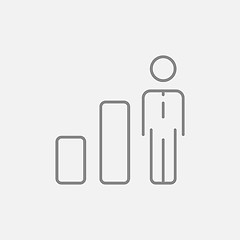 Image showing Businessman and graph line icon.