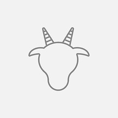 Image showing Cow head line icon.