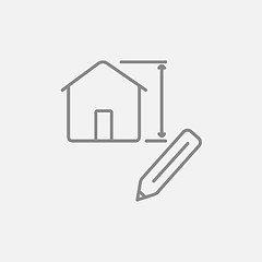 Image showing House design line icon.