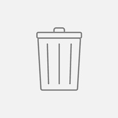 Image showing Trash can line icon.