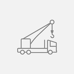 Image showing Mobile crane line icon.