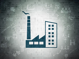 Image showing Business concept: Industry Building on Digital Paper background