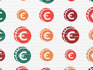 Image showing Money concept: Euro Coin icons on wall background