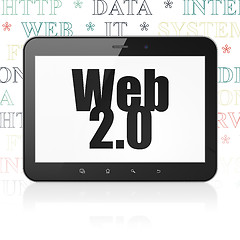 Image showing Web design concept: Tablet Computer with Web 2.0 on display
