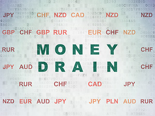 Image showing Money concept: Money Drain on Digital Paper background